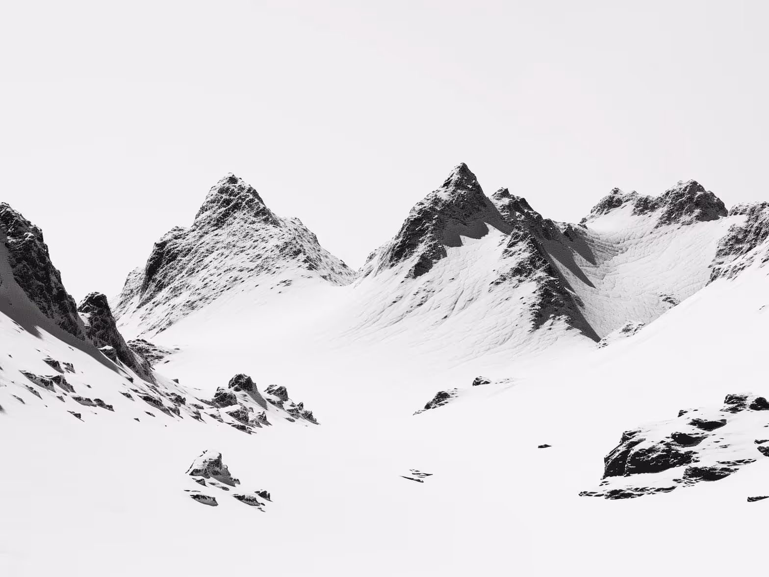 Mountain background, whiteout